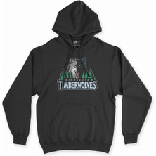 Cix Cix Mavi Minnesota Timberwolves Siyah Kapşonlu Sweatshirt Hoodie