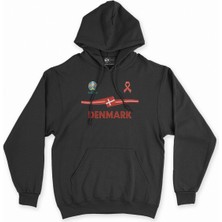 Cix Cix Danimarka Euro 2020 Siyah Kapşonlu Sweatshirt Hoodie