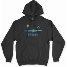 Cix Cix Isveç Euro 2020 Siyah Kapşonlu Sweatshirt Hoodie