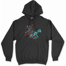 Cix Cix Türkiye Şehirleri Siyah Kapşonlu Sweatshirt Hoodie
