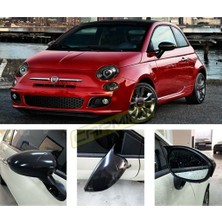 MKG Fiat 500 2014 - 2018 Yarasa Ayna Kapağı (Piona Black) 500X