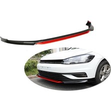 MKG Vw Golf 7 Kırmızılı Ön Lip Ön Tampon Eki 4 Prç Piona Black