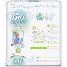 Sleepy Bio Natural Xlarge 6 Beden 4'lü Jumbo Bebek Bezi 15-25 kg 64'lü