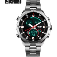 Skmei Erkek Kol Saati Gümüş Renk Analog Dijital Trend Şık Tasarım S1146G