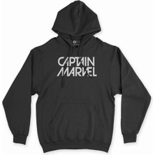 Cix Cix Captain Marvel Siyah Kapşonlu Sweatshirt Hoodie