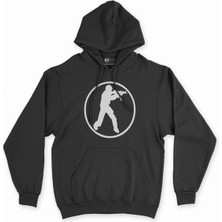 Cix Cix Counter Strike Logolu Siyah Kapşonlu Sweatshirt Hoodie