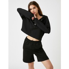 Koton Crop Sweatshirt Kapüşonlu