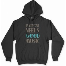 Cix Cix Everyone Needs Good Music Siyah Kapşonlu Sweatshirt Hoodie
