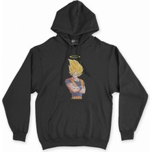 Cix Cix Goku Anime Siyah Kapşonlu Sweatshirt Hoodie