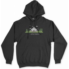 Cix Cix Lotus Tapınağı Siyah Kapşonlu Sweatshirt Hoodie