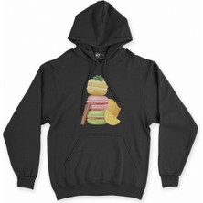 Cix Cix Macaron Siyah Kapşonlu Sweatshirt Hoodie