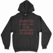 Cix Cix Music Is Speach Of Angels Siyah Kapşonlu Sweatshirt Hoodie