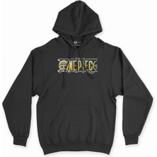 Cix Cix Sarı One Piece Siyah Kapşonlu Sweatshirt Hoodie