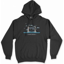 Cix Cix Tower Bridge Siyah Kapşonlu Sweatshirt Hoodie