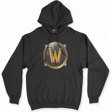 Cix Cix World Of Warcraft Siyah Kapşonlu Sweatshirt Hoodie