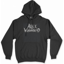 Cix Cix Alice In Wonderland Siyah Kapşonlu Sweatshirt Hoodie
