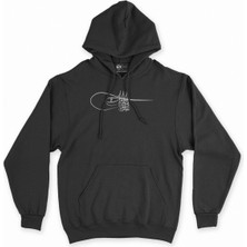 Cix Cix Fatih Sultan Mehmet Tuğralı Siyah Kapşonlu Sweatshirt Hoodie