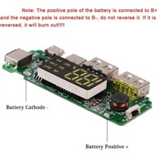 Motorobit Çift USB 5V 2.4A Led'li Micro Type-C Powerbank Modülü