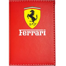 Promosyon Denizi Ferrari Logolu Kırmızı Ruhsat Kabı