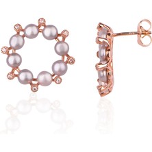 Diversity Jewelry Kadın Gümüş Inci Detaylı Küpe