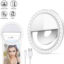 Microcase Selfie LED Mandallı Üniversal Ring Halka Flash Işık Light AL2608