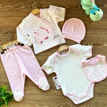 Renkli Puset 5'li Bebek Hastane Çıkışı Takım Pembe Lama