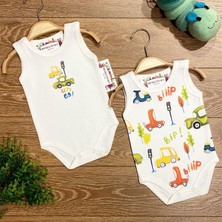 Renkli Puset 2'li Penye Bebek Askılı Body Zıbın Takım Araba