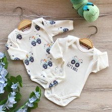 Renkli Puset 2'li Penye Bebek Uzun Kollu Body Zıbın Takım Araba