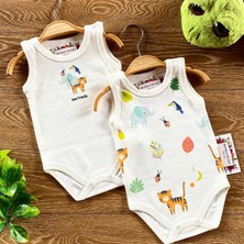 Renkli Puset 2'li Penye Bebek Askılı Body Zıbın Takım Jungle