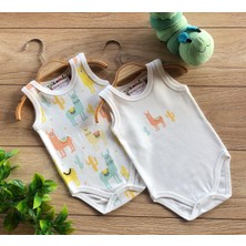 Renkli Puset 2'li Penye Bebek Askılı Body Zıbın Takım Lama