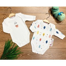 Renkli Puset 2'li Penye Bebek Uzun Kollu Body Zıbın Takım Çam Ağacı