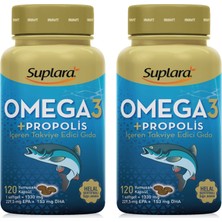 Suplara Omega 3 ve Propolis Balık Yağı Takviye Edici Gıda 1330 Mg x 90 Yumuşak Kapsül (2 Adet)