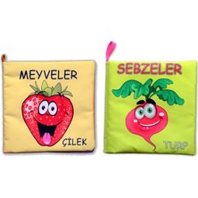 Tox 2 Kitap Tox Sebzeler ve Meyveler Kumaş Sessiz Kitap T113/T49 - Bez Kitap , Eğitici Oyuncak , Yumuşak ve Hışırtılı