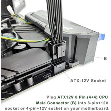 Yeka 8 Pin To 8+4 Pin Cpu Kablo Çevirici