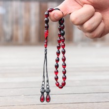 Tesbih Otağı Gümüş Kazaz Püsküllü Ateş Kehribar Tesbih