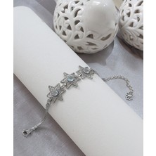 Filigran Silver 925 Ayar Gümüş Otantik El Işçiliği Telkari Doğal Sky Blue Topaz Taşlı Kadın Bileklik