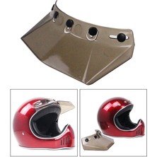 Homyl Vintage 5-Snap Visor Zirve En Açık Yüz Yarım Yüz Veya Vintage Kasklar Için Sun Resshield - Kahverengi (Yurt Dışından)