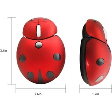 Sunsky CM0184 Uğur Böceği 2.4g Kablosuz Mouse Kırmızı (Yurt Dışından)