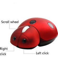 Sunsky CM0184 Uğur Böceği 2.4g Kablosuz Mouse Kırmızı (Yurt Dışından)