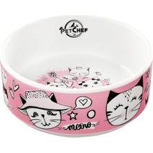 Pet Chef Petchef Porselen Kedi Mama Kabı 12 cm Duman