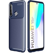 Kupa Huawei Y6P Kılıf Kamera Korumalı Karbon Desenli Slim Fit Leke Tutmaz Silikon Kapak
