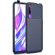 Kupa Huawei P Smart Pro 2019 Kılıf Kamera Korumalı Karbon Desenli Slim Fit Leke Tutmaz Silikon Kapak