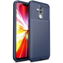 Kupa Huawei Mate 20 Lite Kılıf Kamera Korumalı Karbon Desenli Slim Fit Leke Tutmaz Silikon Kapak