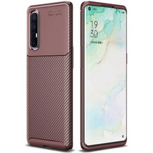 Kupa Oppo Reno 3 Pro 5g Kılıf Kamera Korumalı Karbon Desenli Slim Fit Leke Tutmaz Silikon Kapak