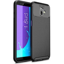Kupa Samsung Galaxy J6 Plus Kılıf Kamera Korumalı Karbon Desenli Slim Fit Leke Tutmaz Silikon Kapak
