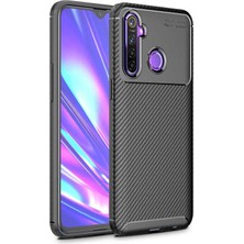 Kupa Realme C3 Kılıf Kamera Korumalı Karbon Desenli Slim Fit Leke Tutmaz Silikon Kapak