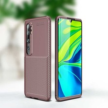 Kupa Xiaomi Mi Note 10 Kılıf Kamera Korumalı Karbon Desenli Slim Fit Leke Tutmaz Silikon Kapak