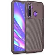 Kupa Realme C3 Kılıf Kamera Korumalı Karbon Desenli Slim Fit Leke Tutmaz Silikon Kapak