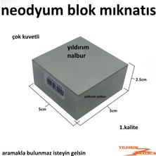 Yıldırım Nalbur Neodyum Blok Küp Mıknatıs 50 x 50 x 25 cm Kare