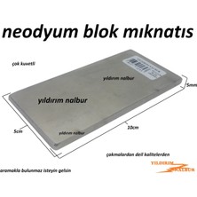 Yıldırım Nalbur Neodyum Blok Mıknatıs 100 x 50 x 5 cm Kare